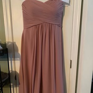 Dusty Rose Ankle Length Chiffon Dress.